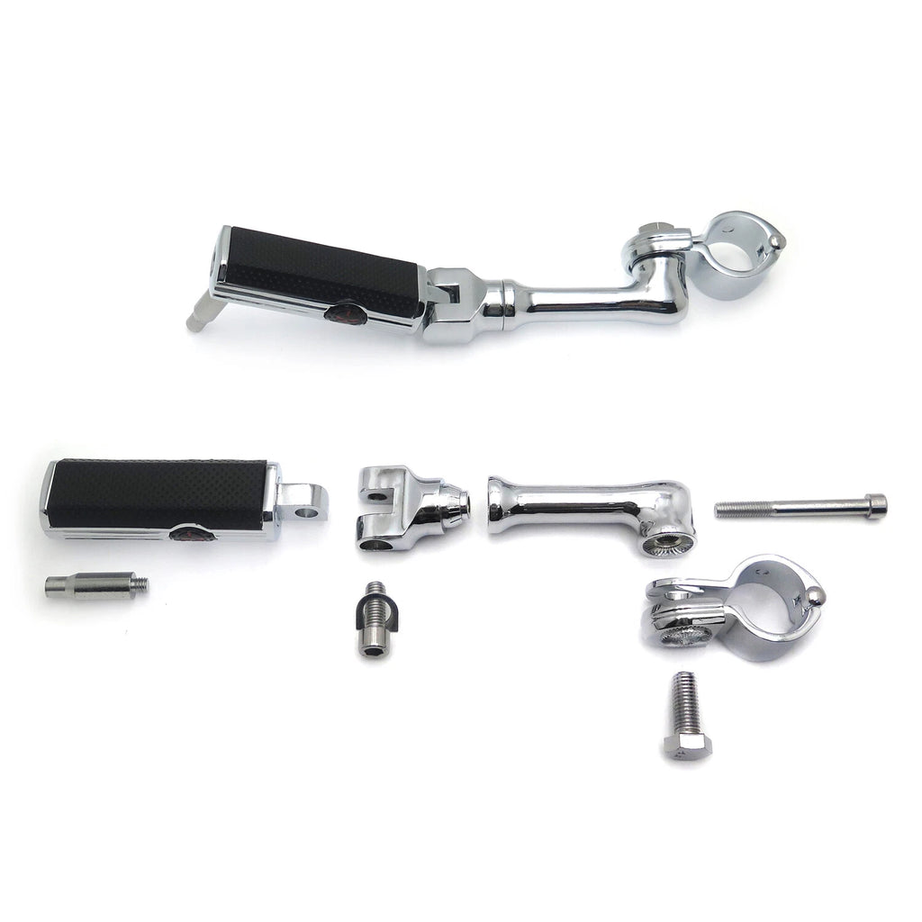Chrome Gear Skull Footpeg Mount Kit for 1.25" Engine Guard (Defiance)