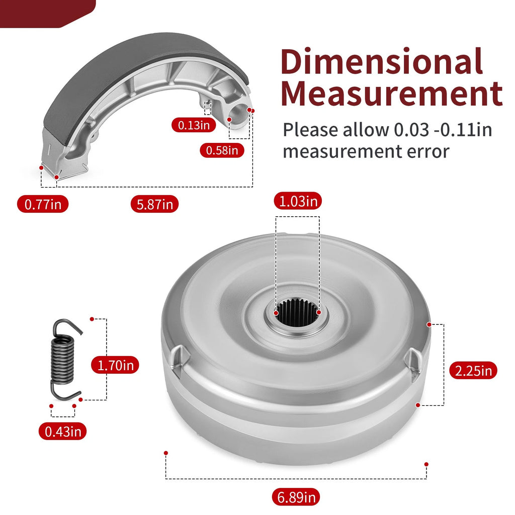 Rear Brake Drum Hub & Shoes Kit for Honda Foreman TRX450FE/FM/S/ES (1998–2004)