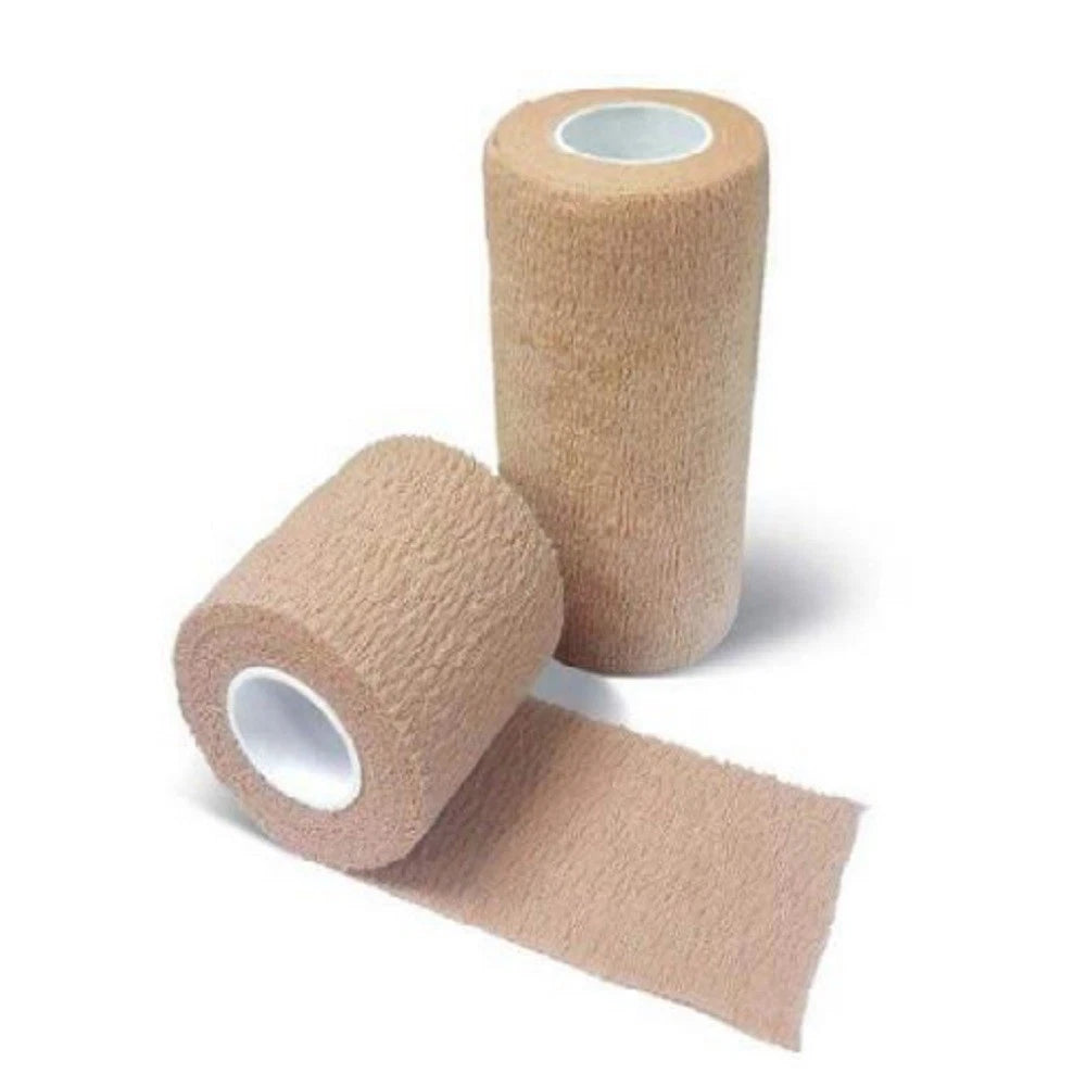 10 Rolls Self-Adhesive Bandage Gauze Tape Wrap 5cm x 4.5m Tan