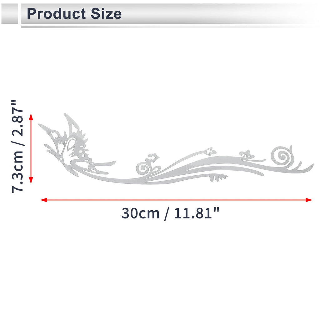 Reflective Bumper Decal for - Silver Butterfly Pattern