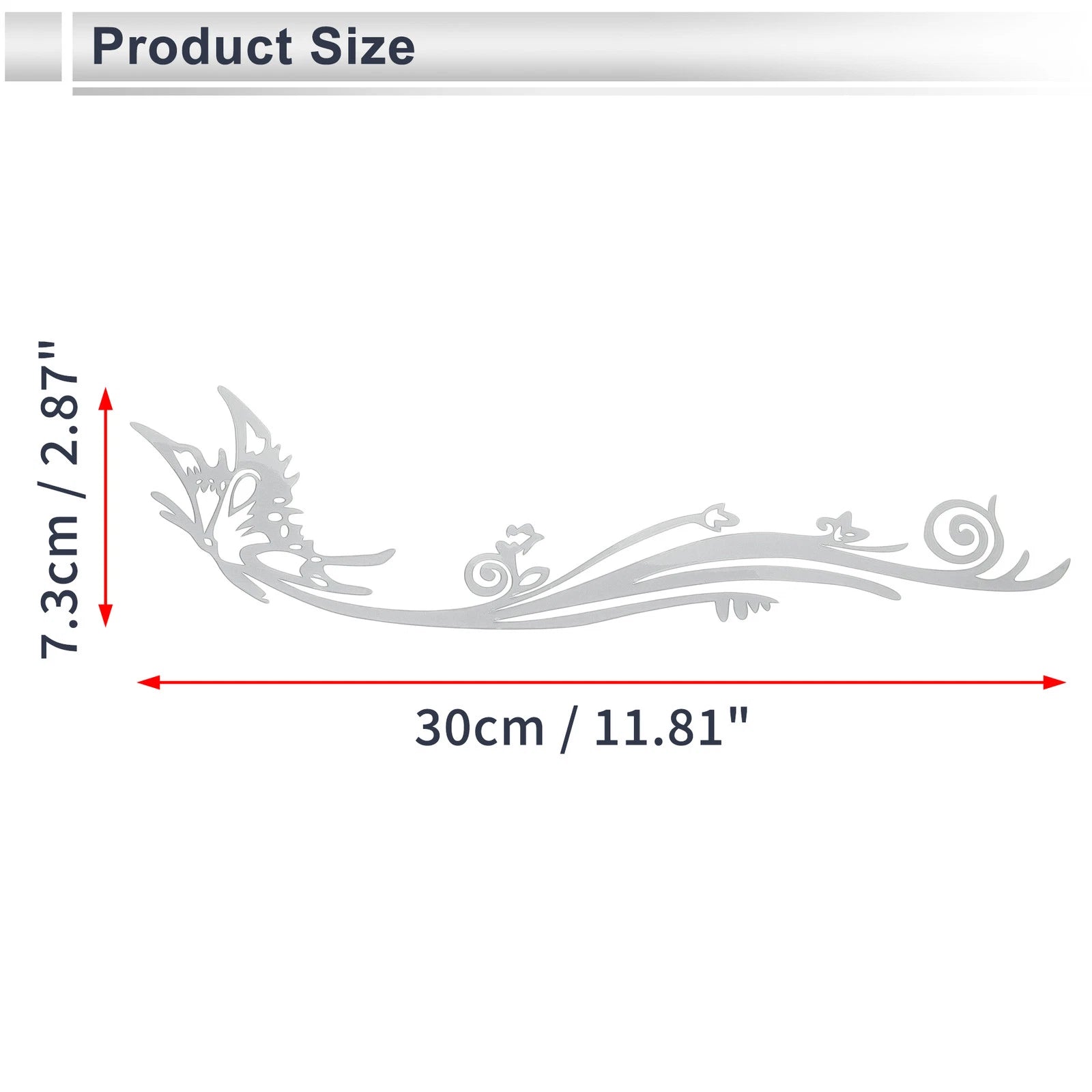 Reflective Bumper Decal for - Silver Butterfly Pattern