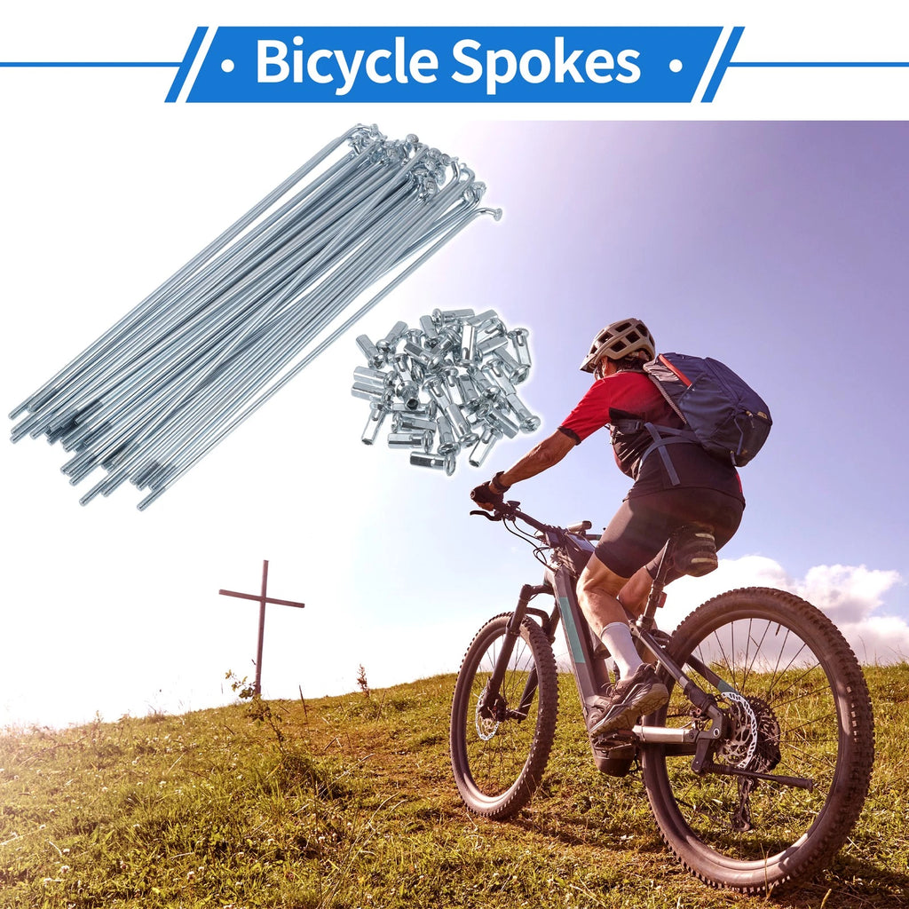 Bicycle Spokes Nipple Set 12G 155mm Carbon Steel Galvanized Universal