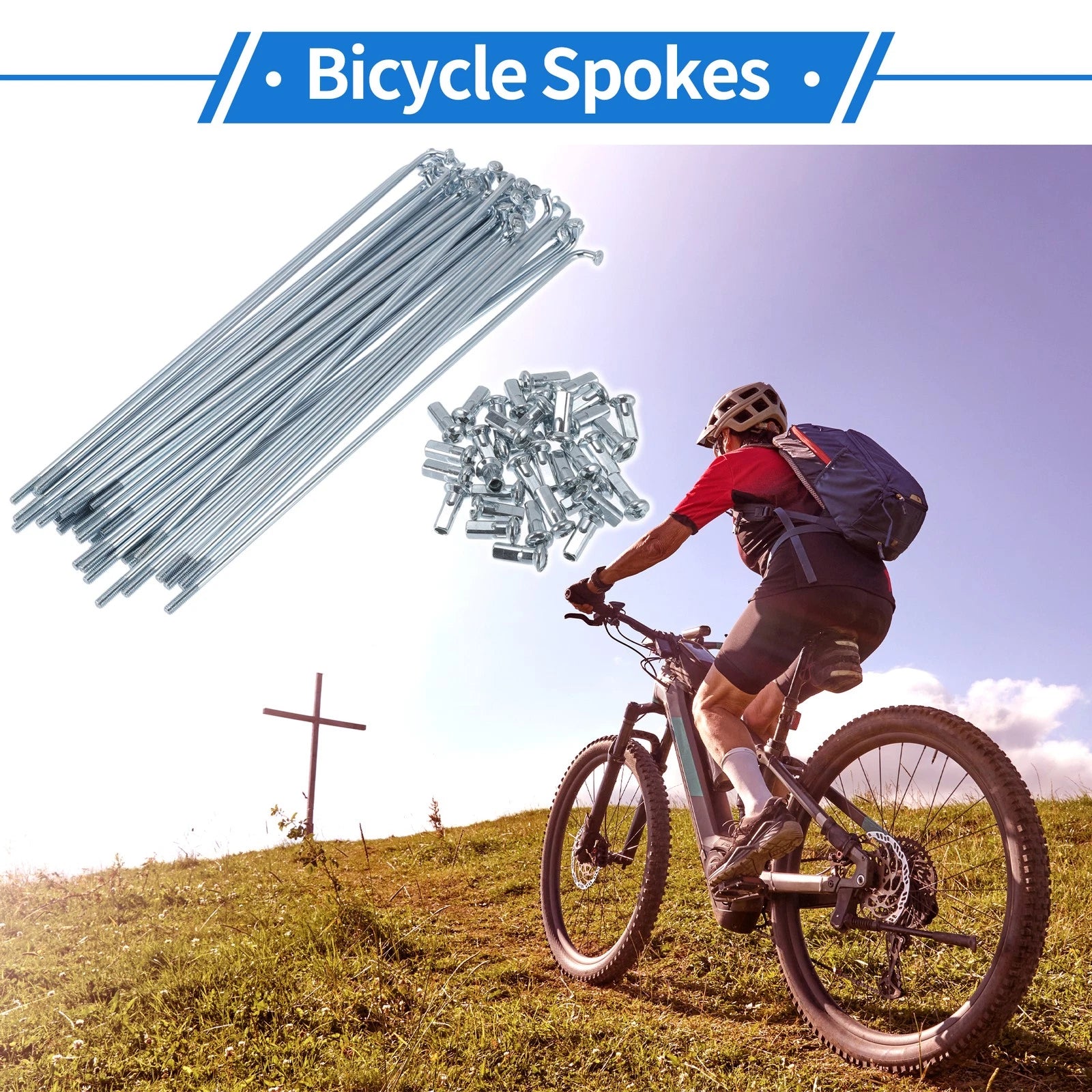 Bicycle Spokes Nipple Set 12G 155mm Carbon Steel Galvanized Universal