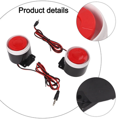 2X 120dB Wired Siren Alarm for Indoor Use Powered by 12V DC