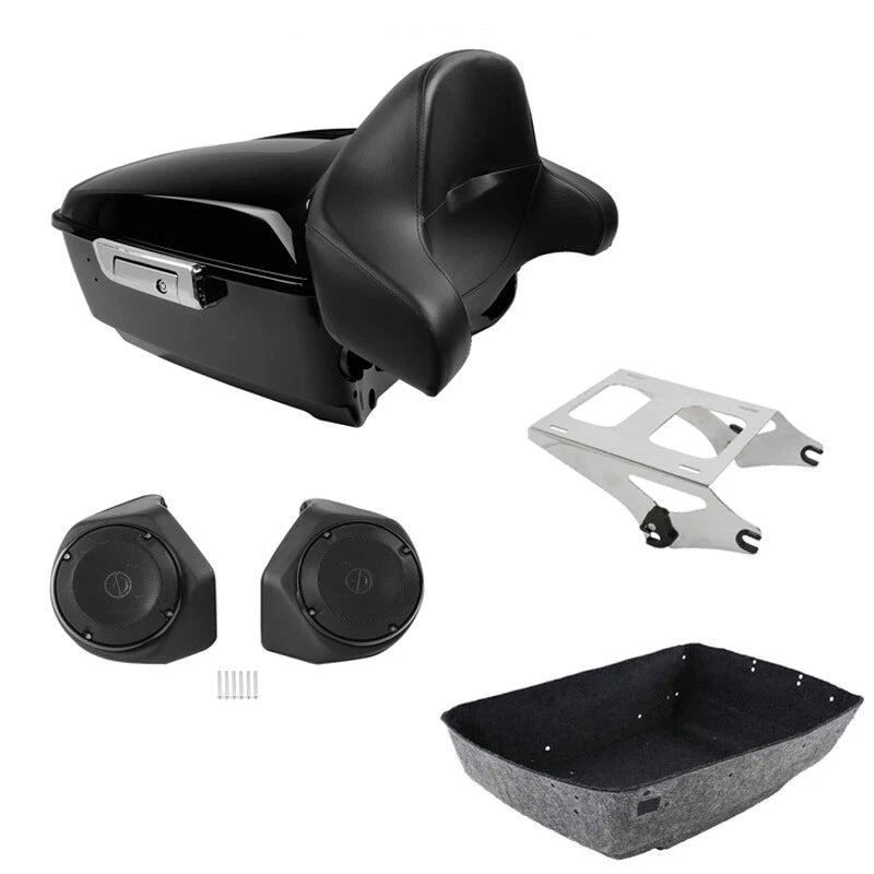 Trunk Backrest Pad Speakers for Harley Touring Models (2014–2023)