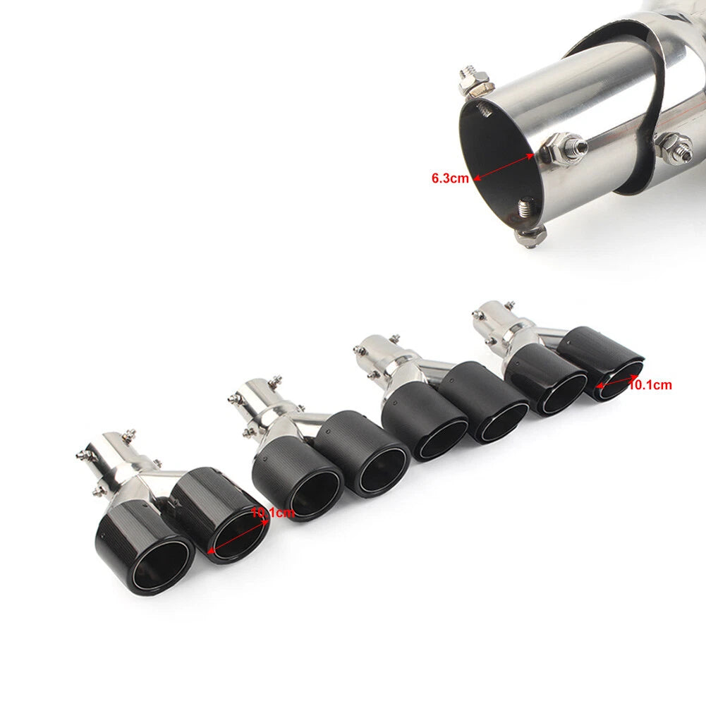 Universal Y Shape Double Exit Exhaust Pipe Muffler Tip 101mm Outlet