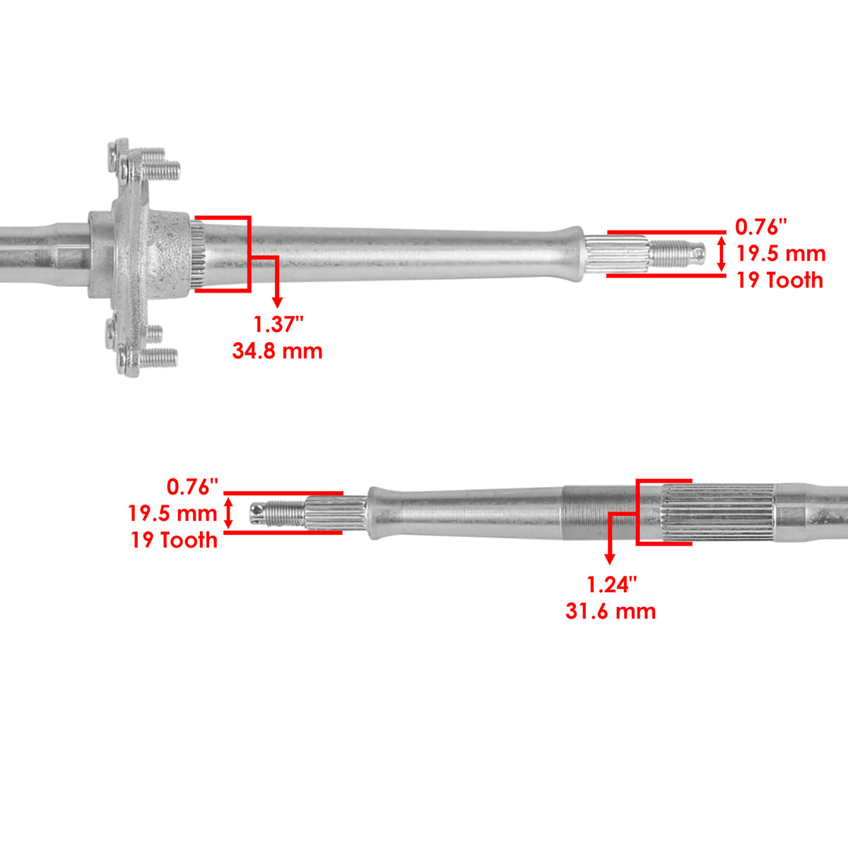 Caltric Rear Axle Shaft Replacement for Honda TRX90 (2001–2010)