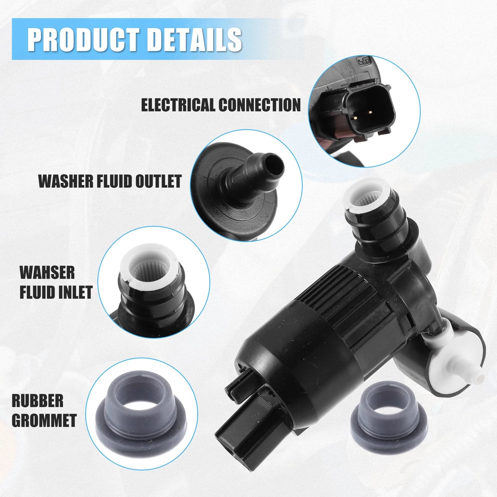 Windshield Washer Pump Replacement for Ford Edge Lincoln MKT (2007–2019)