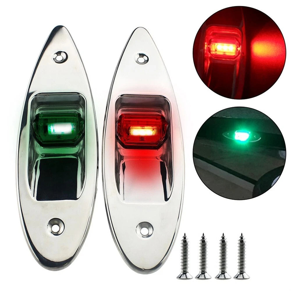2X LED Navigation Side Tear Drop Lights for Marine Boat (12V)