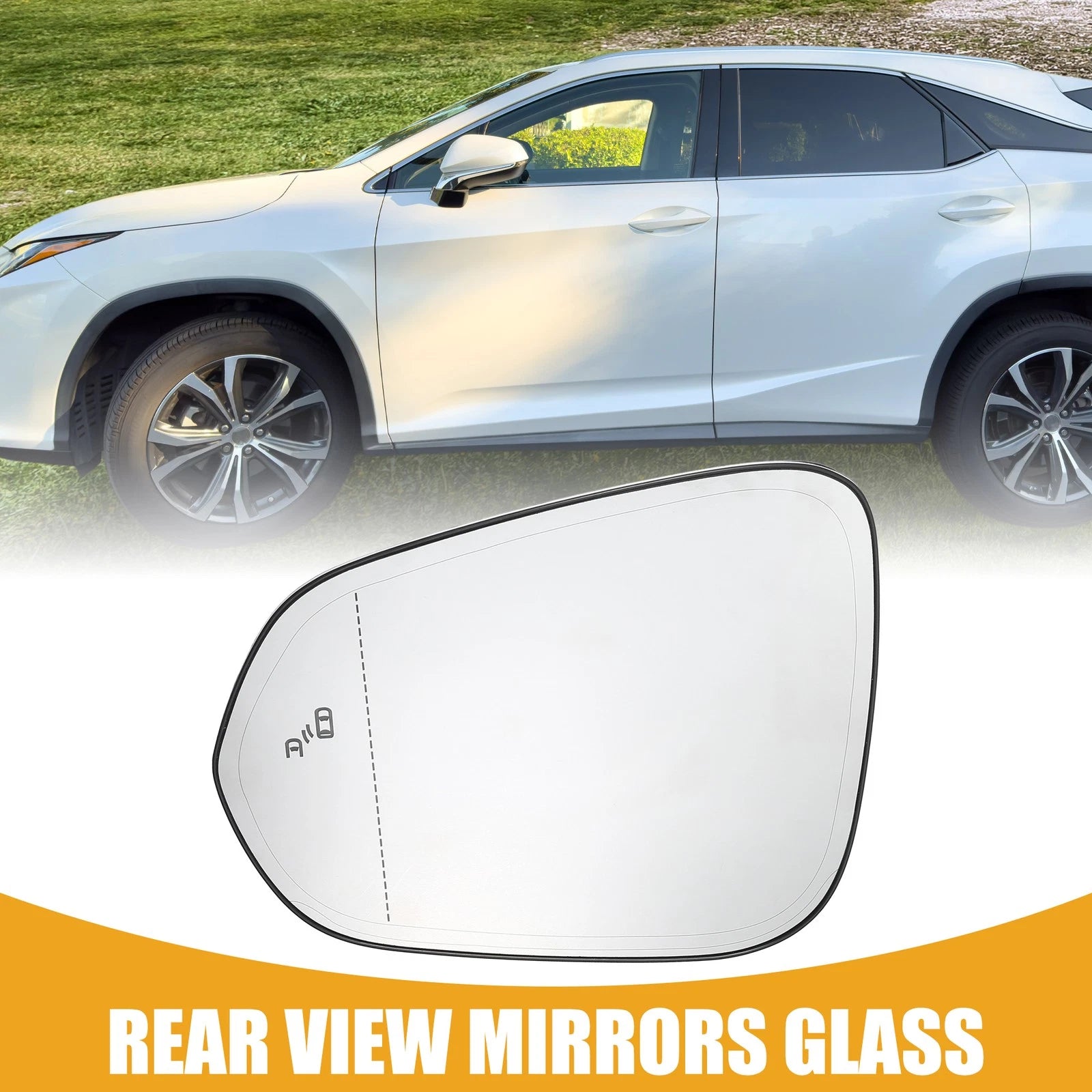 Left Side Rear View Mirror Glass Replacement for Lexus RX350 (2016–2022)