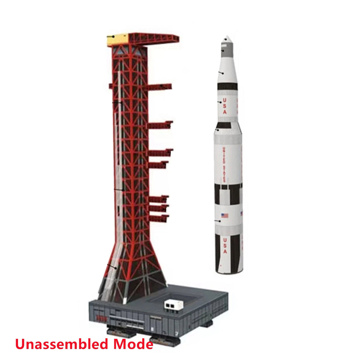 1/300 USS Saturn V Rocket & Launch Pad Model (Unassembled)