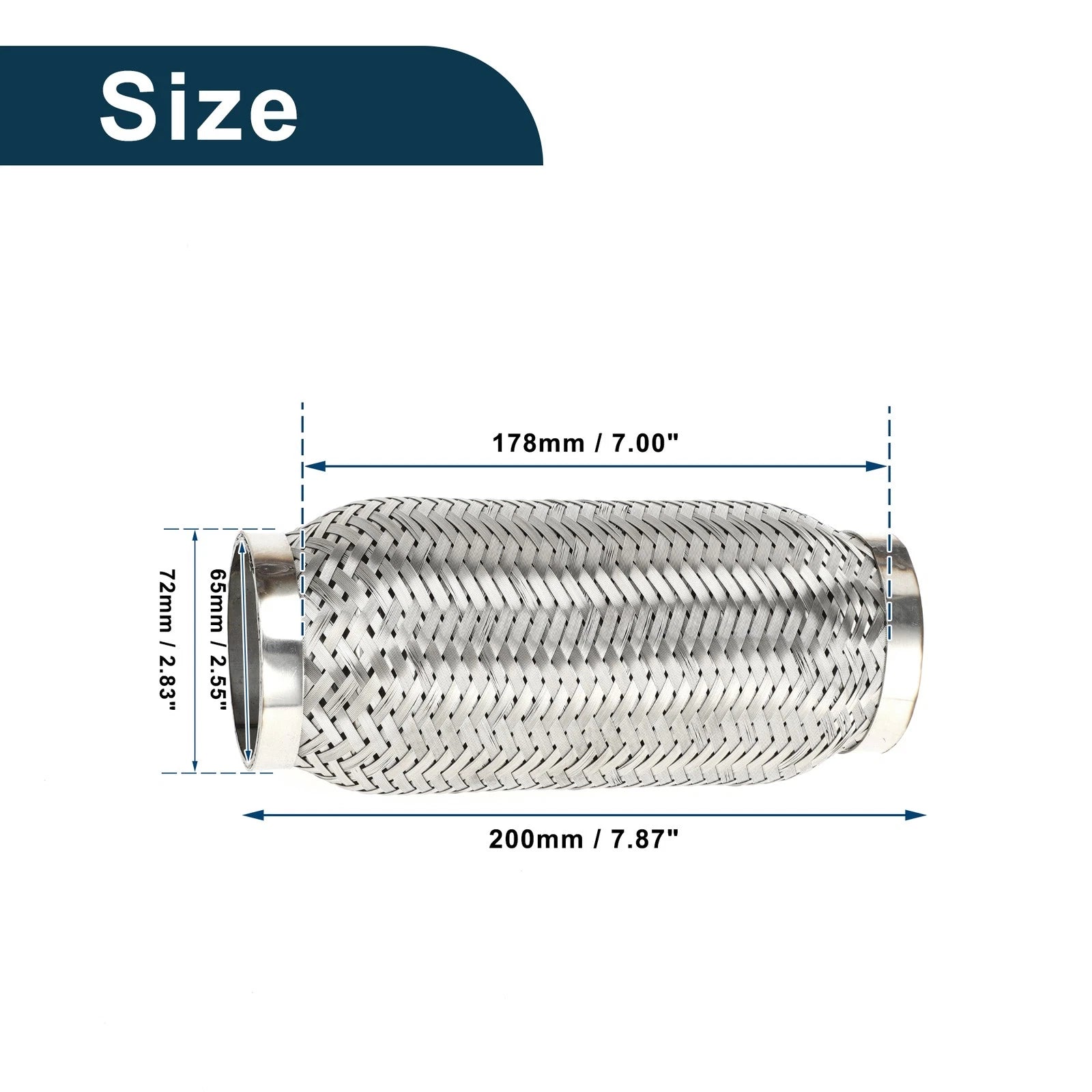 Exhaust Flex Pipe for Universal Applications (2.83 Inch OD)