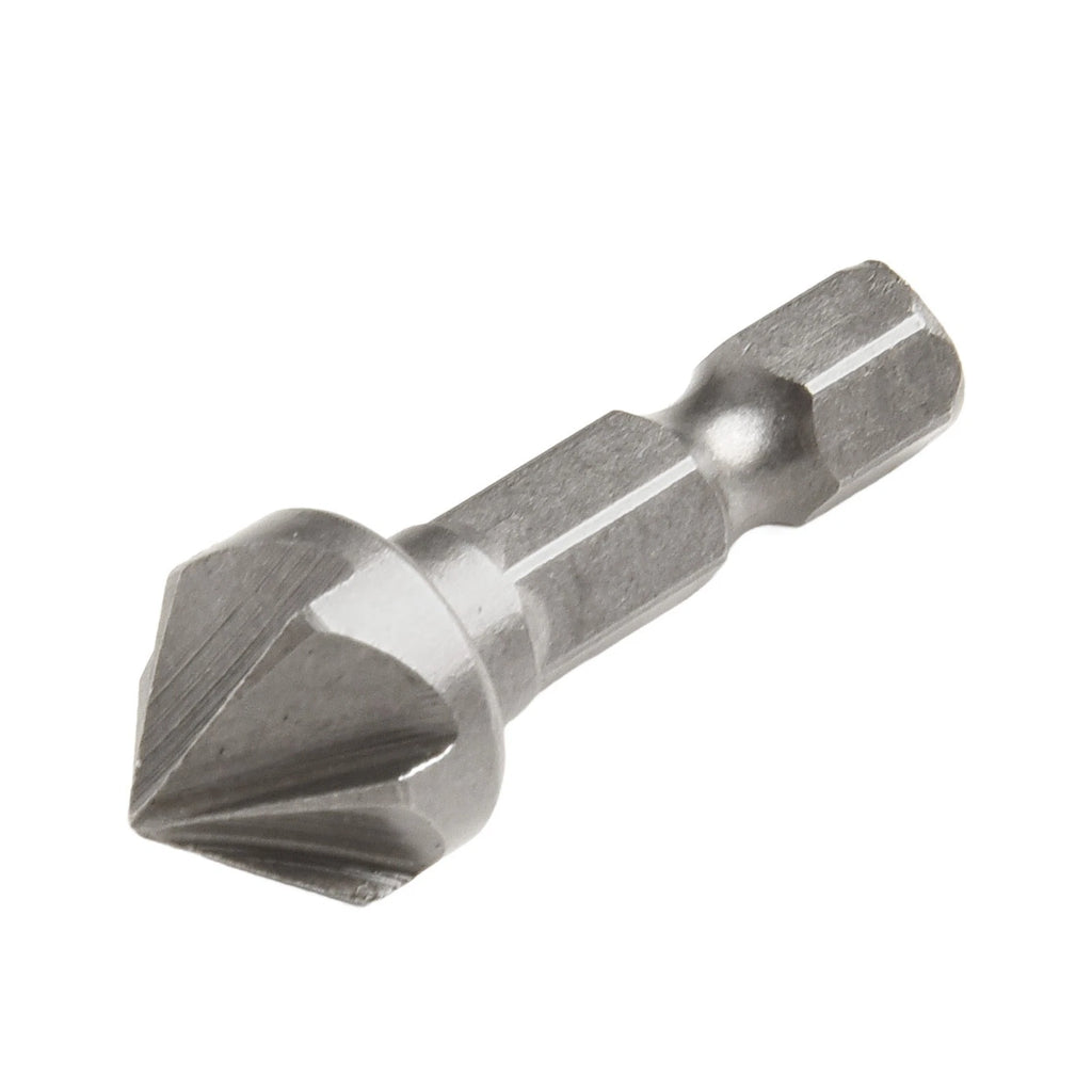 3pcs Countersink Drill Bit Set 6 Flute 6.35mm Hex Shank Burr Removal