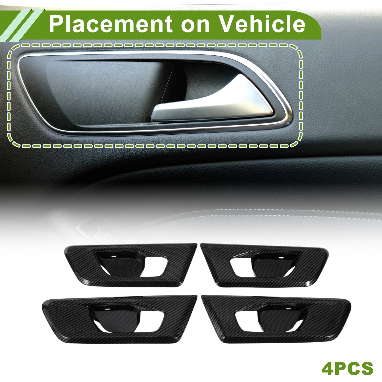 Interior Door Handle Bowl Cover Trim ABS Replacement for Honda CR-V (2017-2022) 4 Pcs