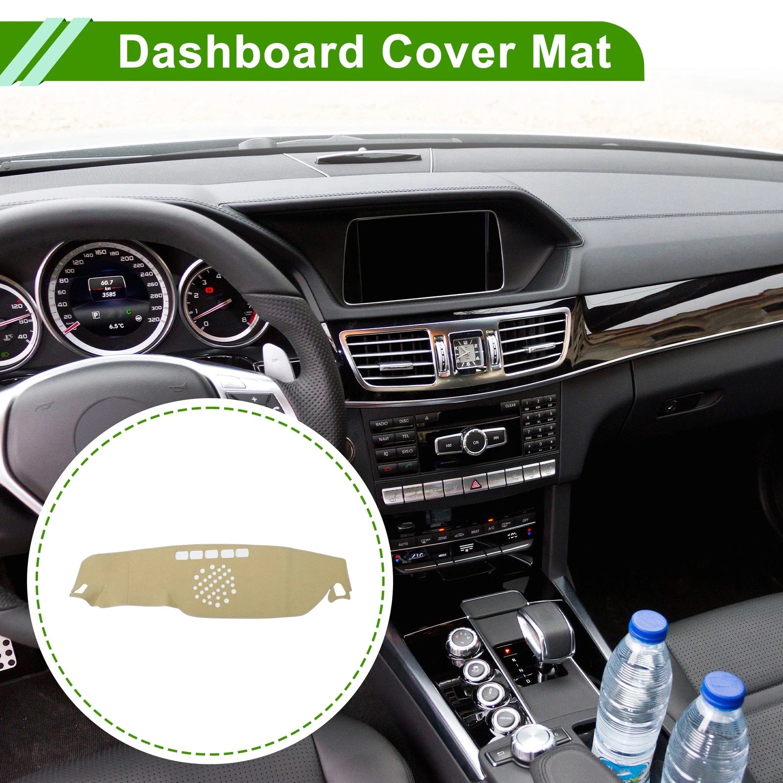 Dashboard Cover for Mercedes-Benz E-Class (2017–2021) Polyester Beige 1 Pc