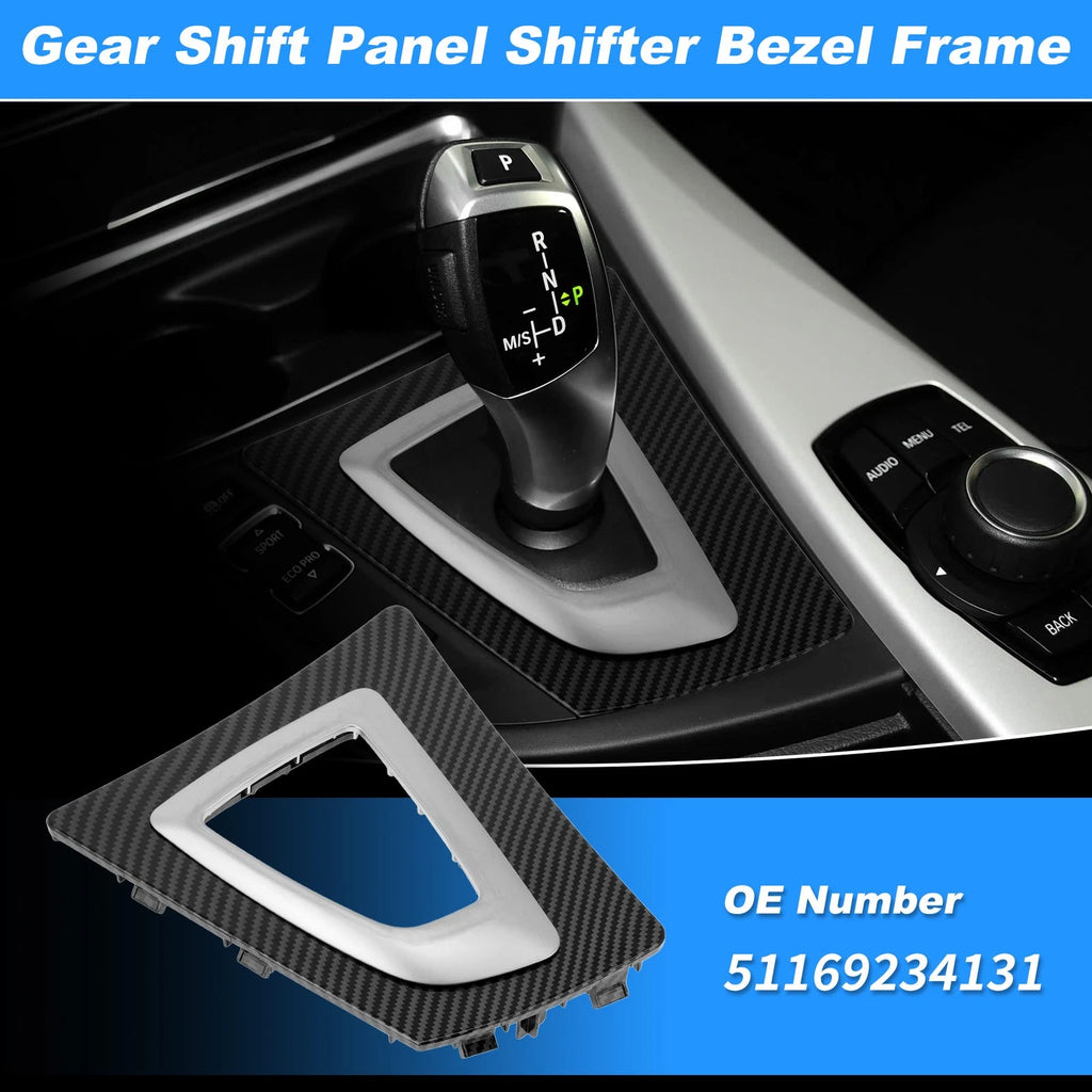 Carbon Fiber Pattern Gear Shift Panel Bezel Frame for BMW 3 Series (2012–2019)