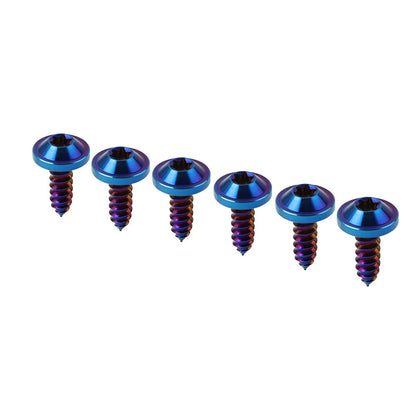 Set of 6 Titanium M5x15mm Torx Head Self Tapping Screws