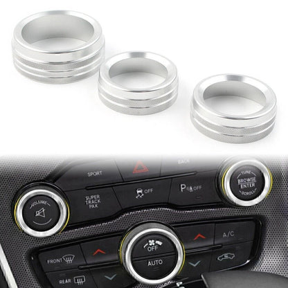Air Conditioner Switch CD Button Knob for Dodge Challenger 2015-2024 Sliver Cool