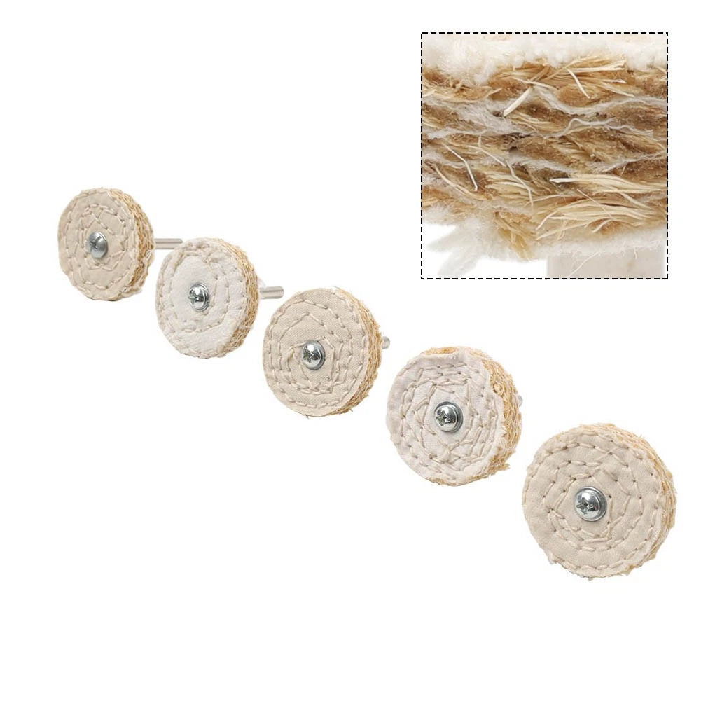 5 Pcs 2" Sisal Cloth Buffing Wheel for Polishing Stainless Steel