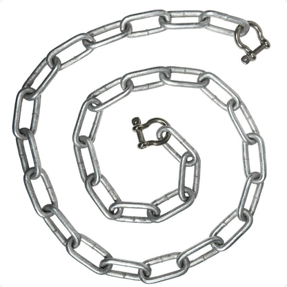 Boat Anchor Lead Chain 1/4" x 10' for Marine Use (Galvanized Steel)