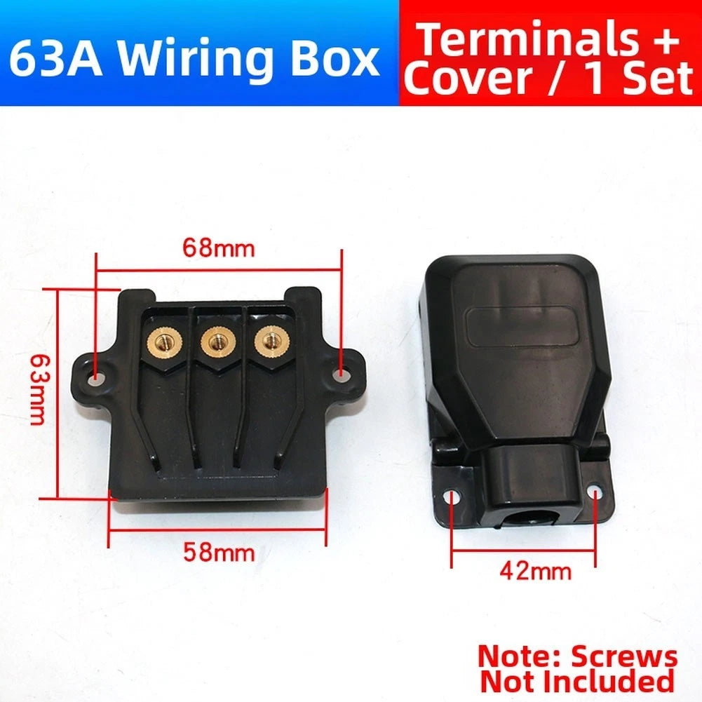 Three Phase Welding Power Junction Box with Cover & Brass Contacts