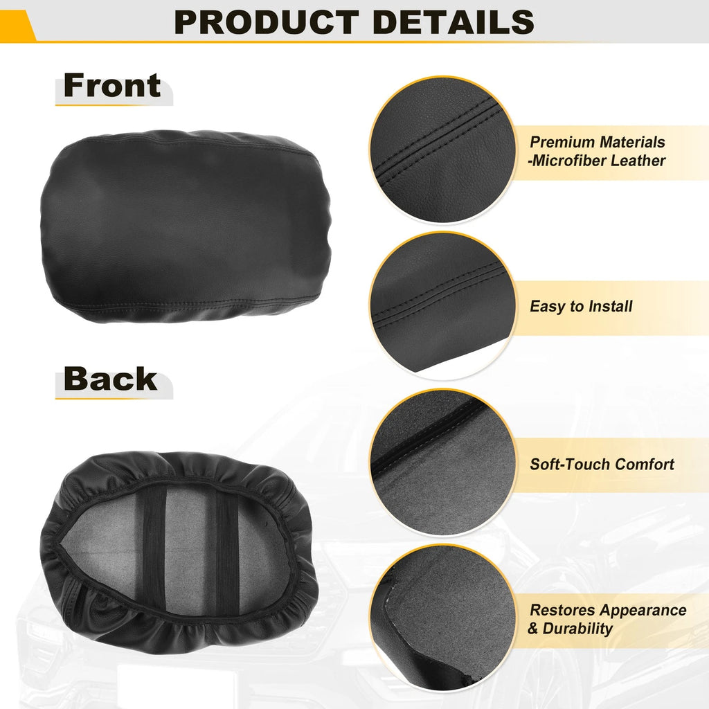 Leather Console Lid Armrest Cover for Ford Explorer (2020–2022) Black