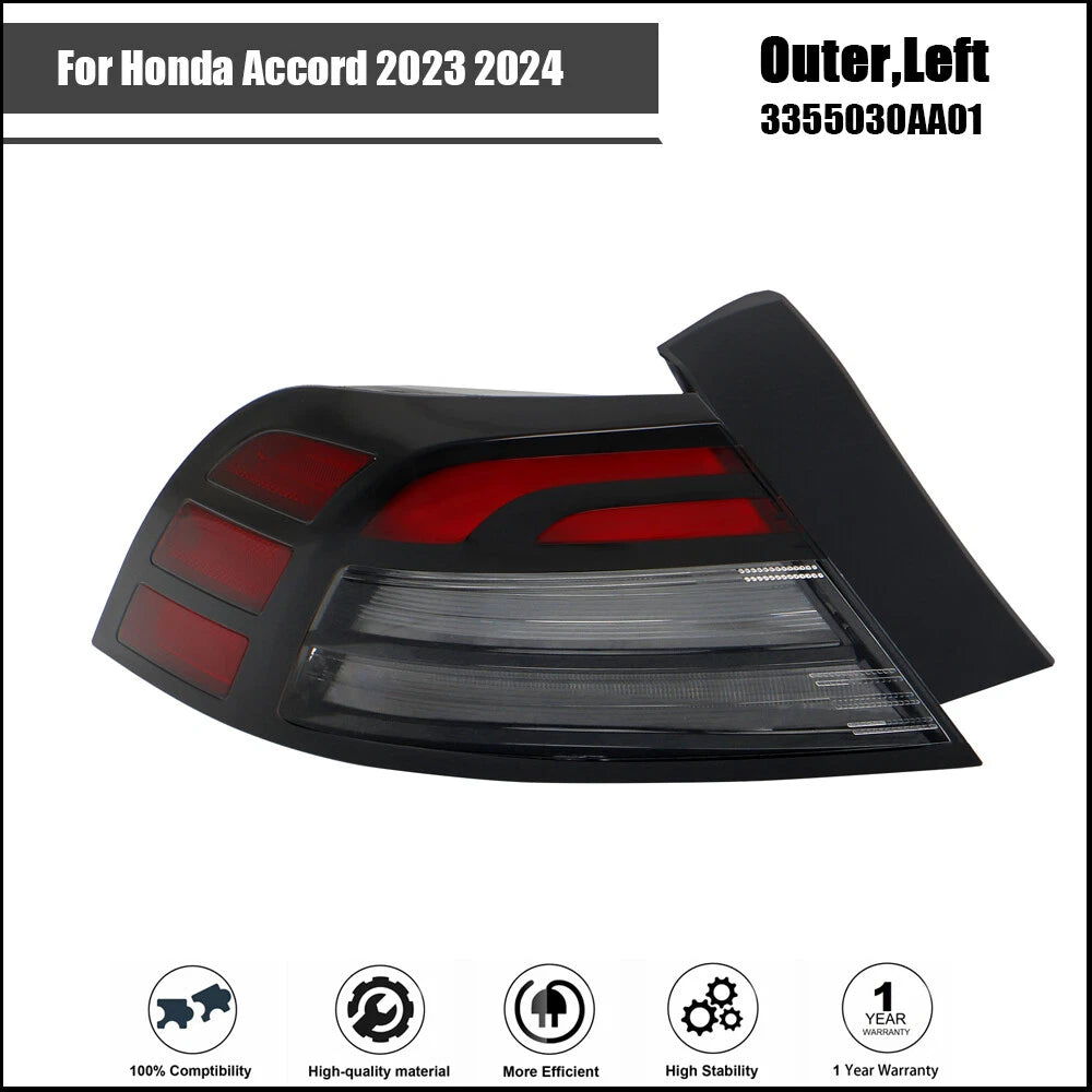 LED Rear Tail Light Outer Driver Left for Honda Accord (2023–2024)