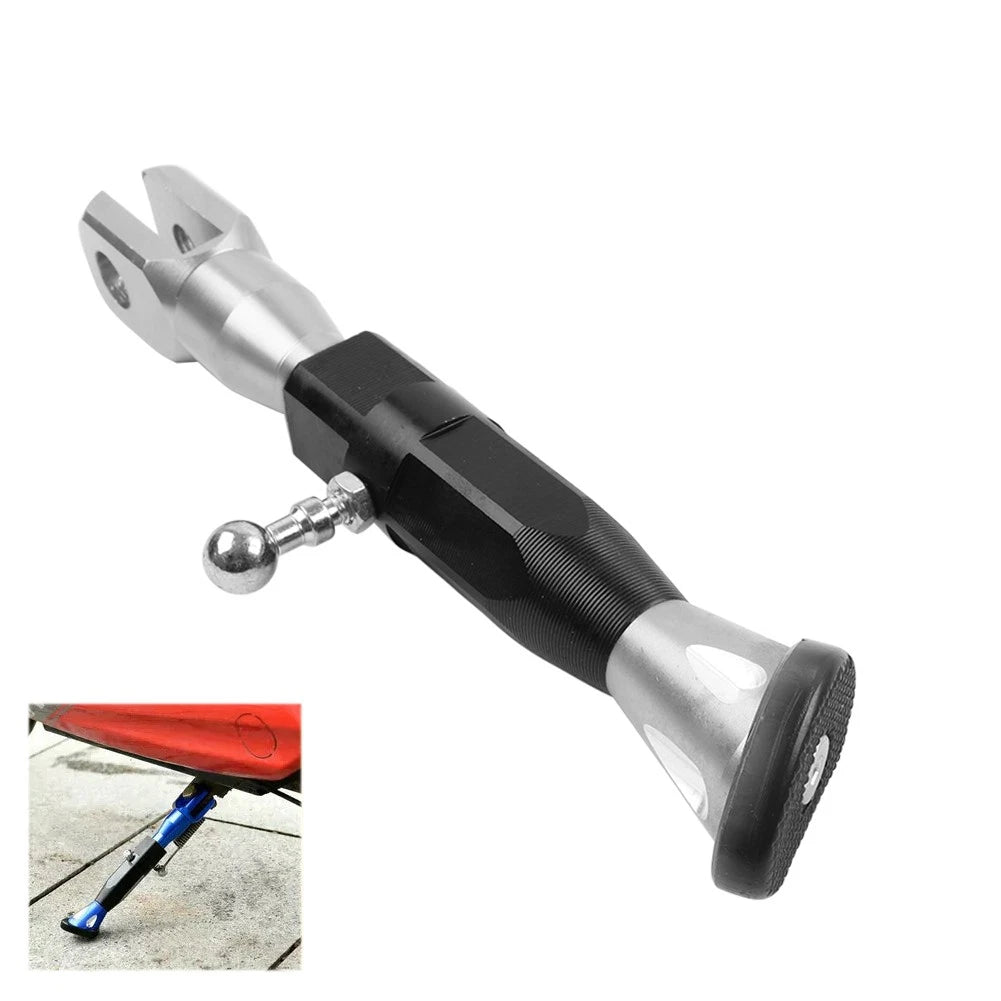 Adjustable Kickstand Foot for Motorcycle Universal Silver