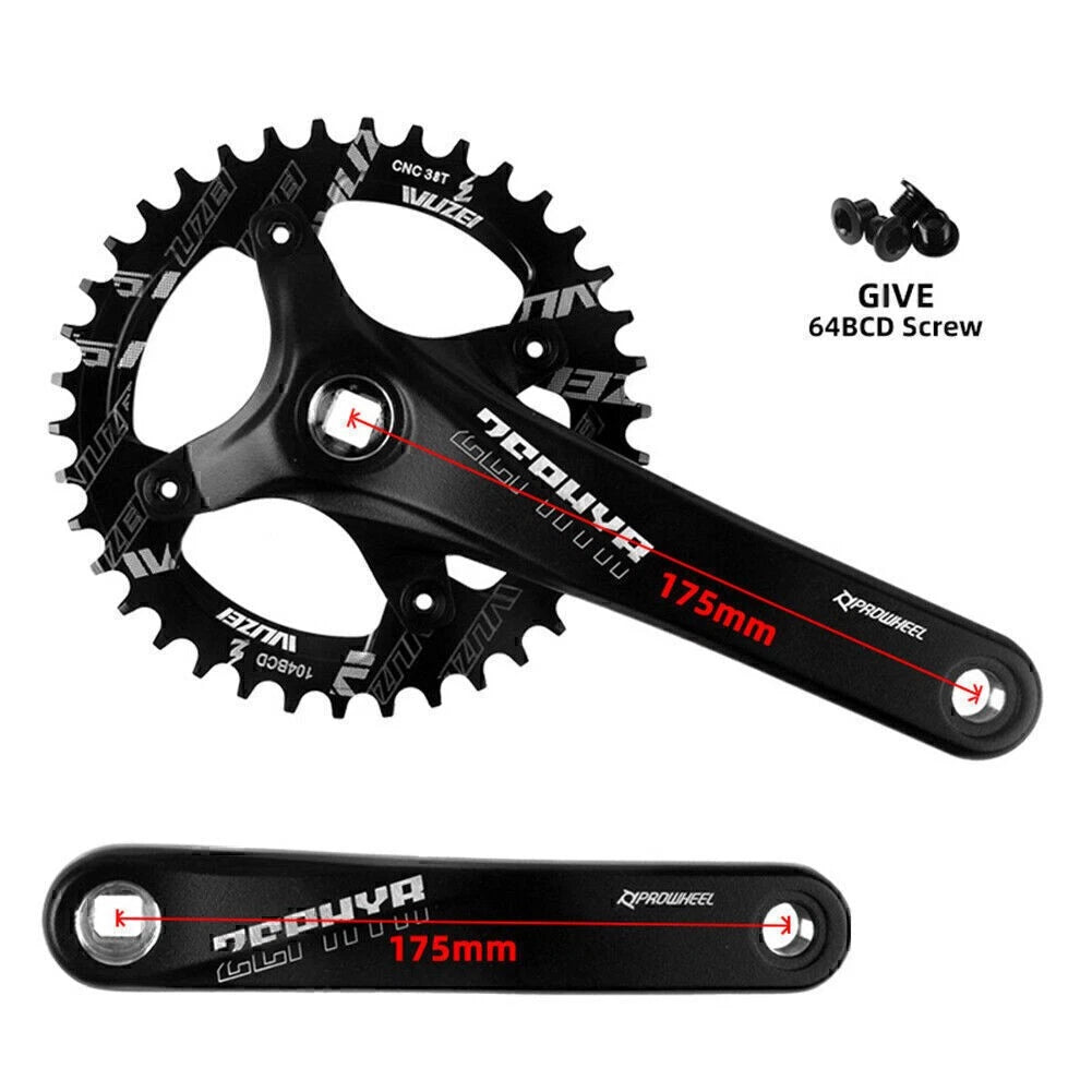 Prowheel Crank chainring 170/175mm 30/32/34/36/38T Sprocket 104BCD MTB Crankset