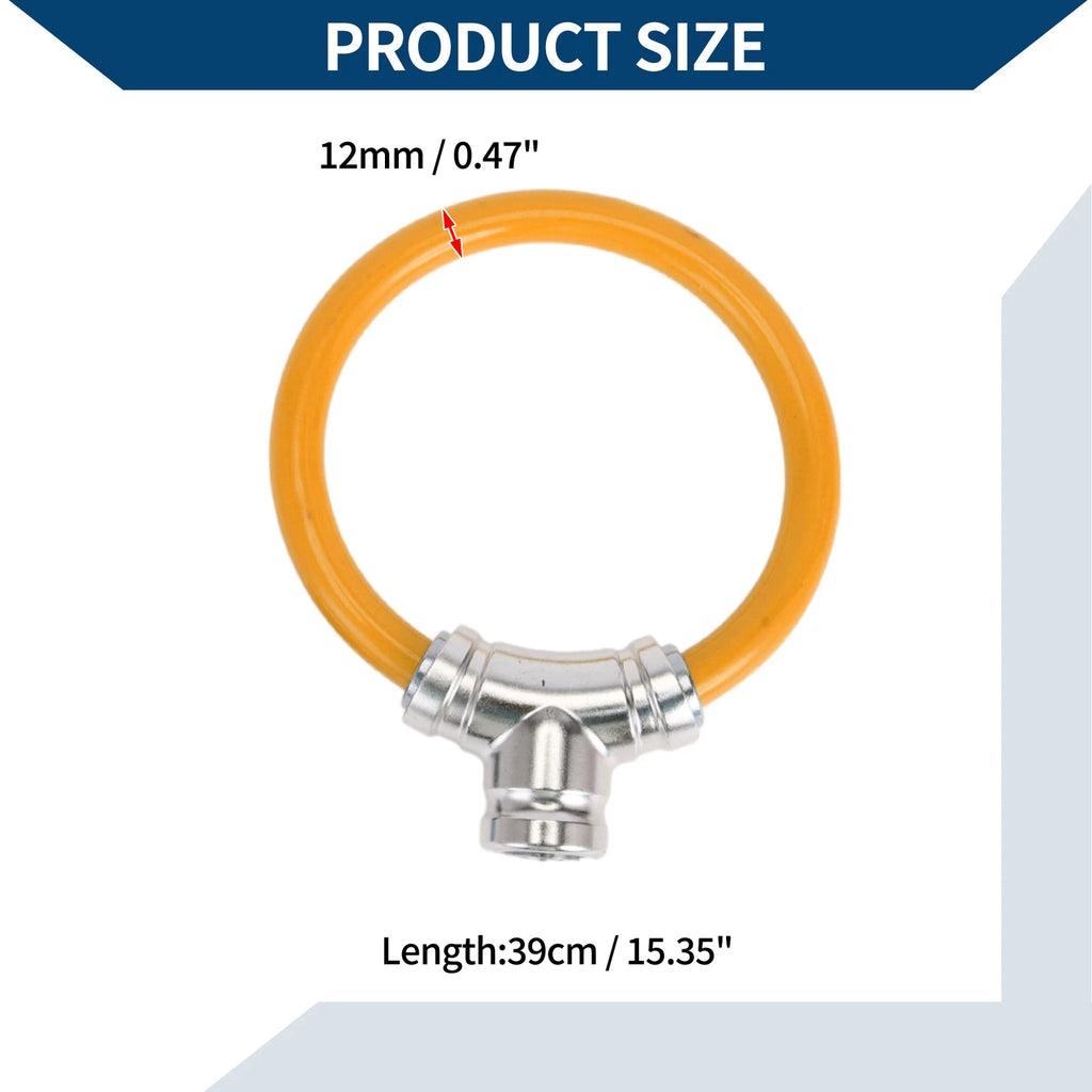Bicycle Lock Portable Ring Cable Anti-Theft Mini Lock (1 Pc) - Orange