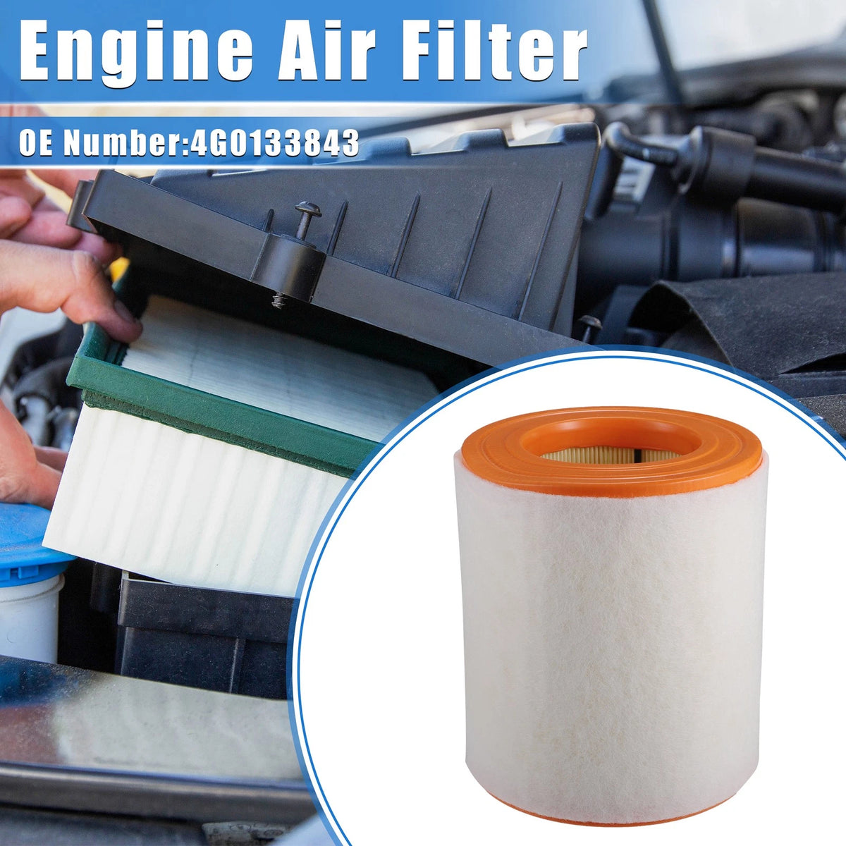 Car Engine Air Filter Replacement for Audi A6 3.0L TDI V6 Diesel (2014–2016)