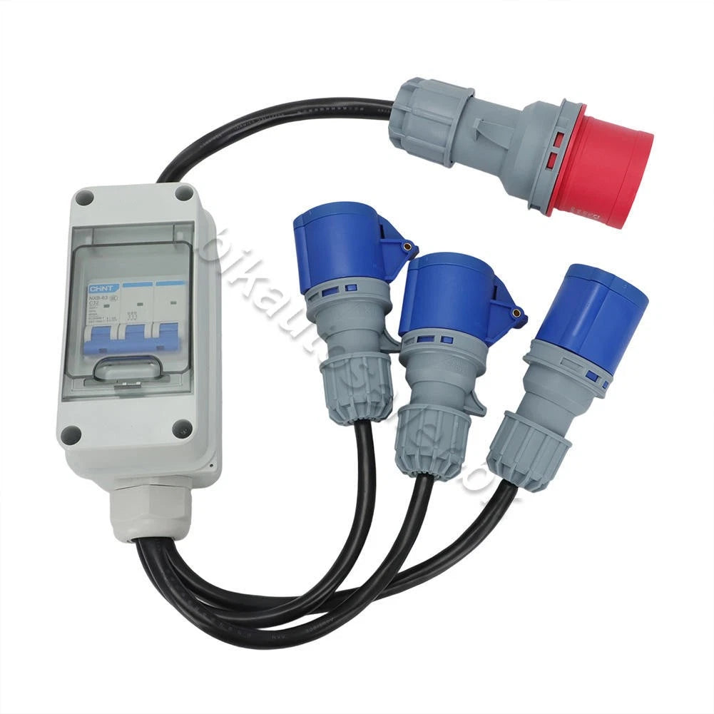 5 Pin to 3x16A Single Phase MCB Step-Down Splitter Distribution Box