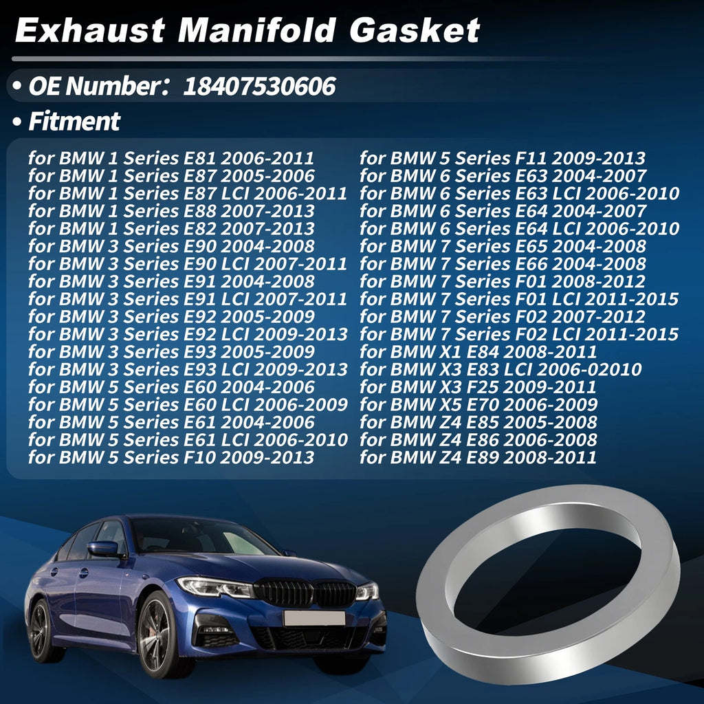 6 Piece Exhaust Manifold Gaskets OEM Replacement for BMW N52N (2006–2016)