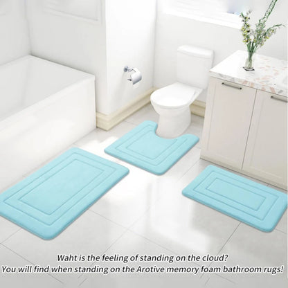 Memory Foam Bath Mat 24x16 Non Slip Absorbent for Bathtub Area