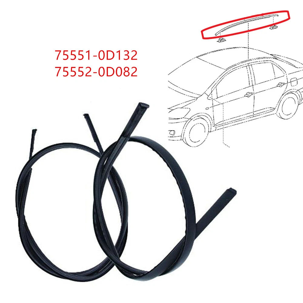 Pair Left & Right Side Roof Drip Moulding For 14-18 Toyota Yaris Hatchback 1.5L