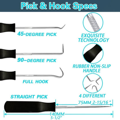 32 Size Silicone O Ring Kit 1228 Pc Clear White with Pick Hook Tool