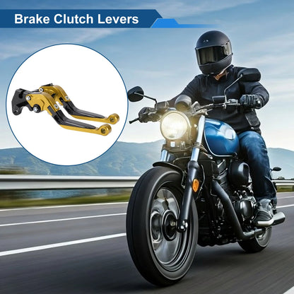 Adjustable Brake Clutch Lever Set for Yamaha MT125 (2014–2021) Gold Black