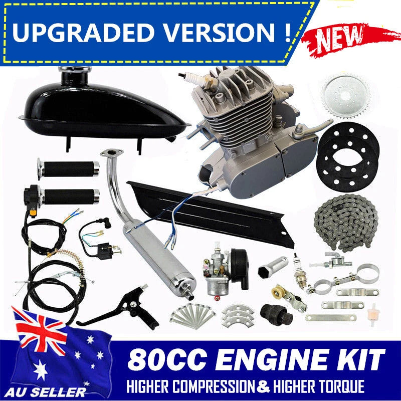 2-Stroke 80CC Motor Engine Kit for Motorized Bicycle (Upgrade)