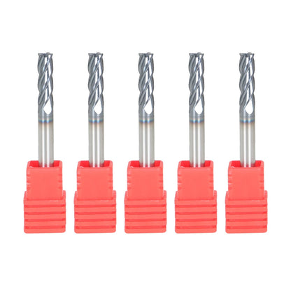 Set of 5 Carbide End Mills 3/16" Shank Diameter