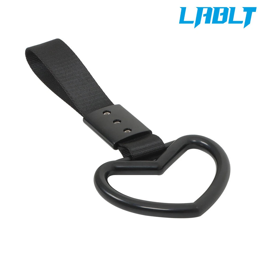 Heart Black Ring Handle Strap Charm for Subway Train Bus (1 Pcs)