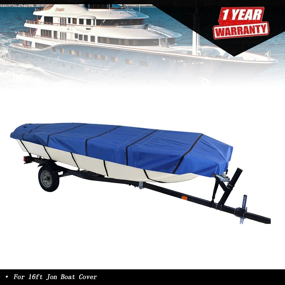 Heavy Duty 600D Waterproof Trailerable Jon Boat Cover 16Ft