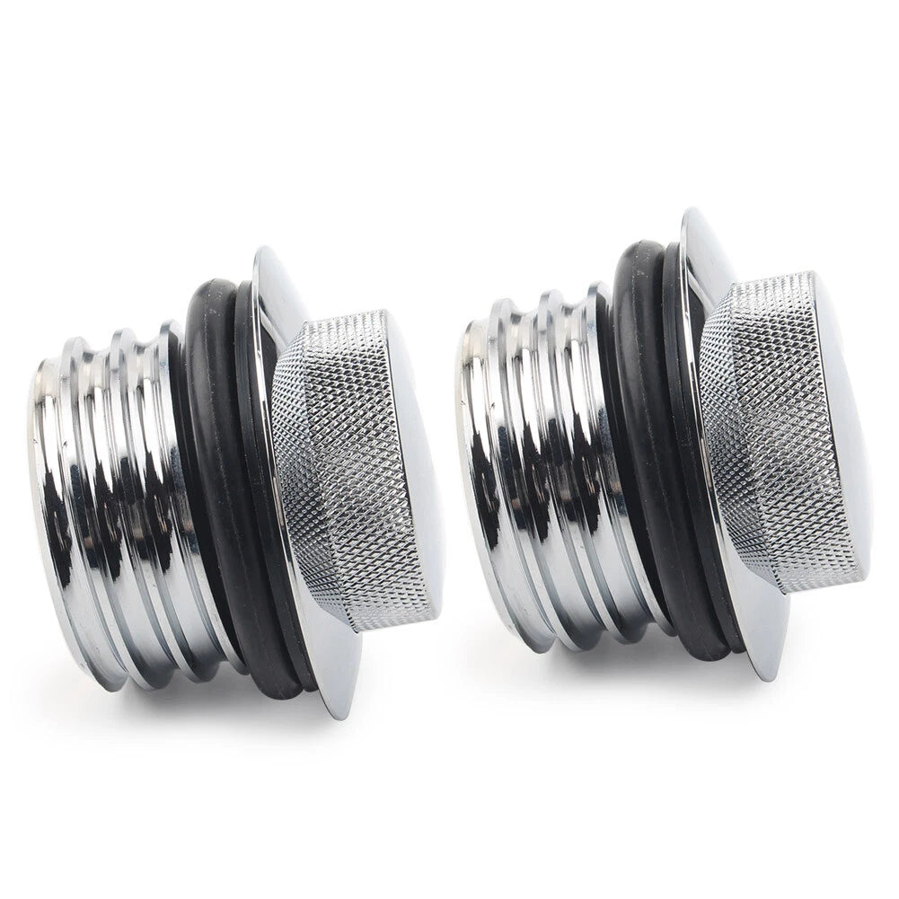 Flush Pop Up Gas Cap Vented Fuel Tank Cover for Harley (Chrome)