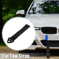 Set of 2 Front Bumper Tow Strap Trailer Belt with Hook - Black