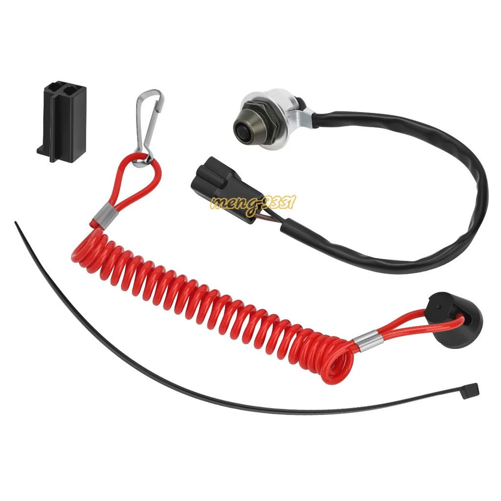 Red Coiled Tether Kill Switch Kit 2874379 for Polaris Snowmobile (440–700)