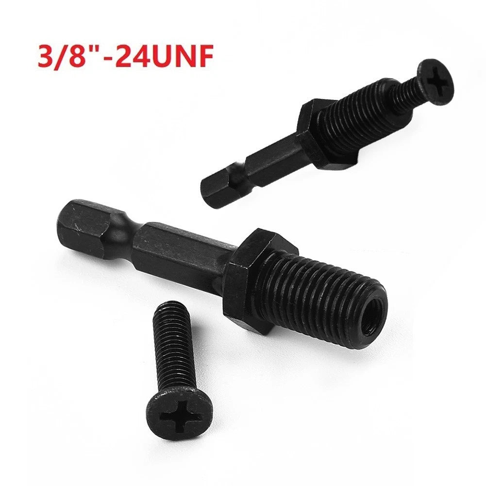 1/4" Hex Shank Drill Chuck Adapter 3/8"-24UNF for Universal Use