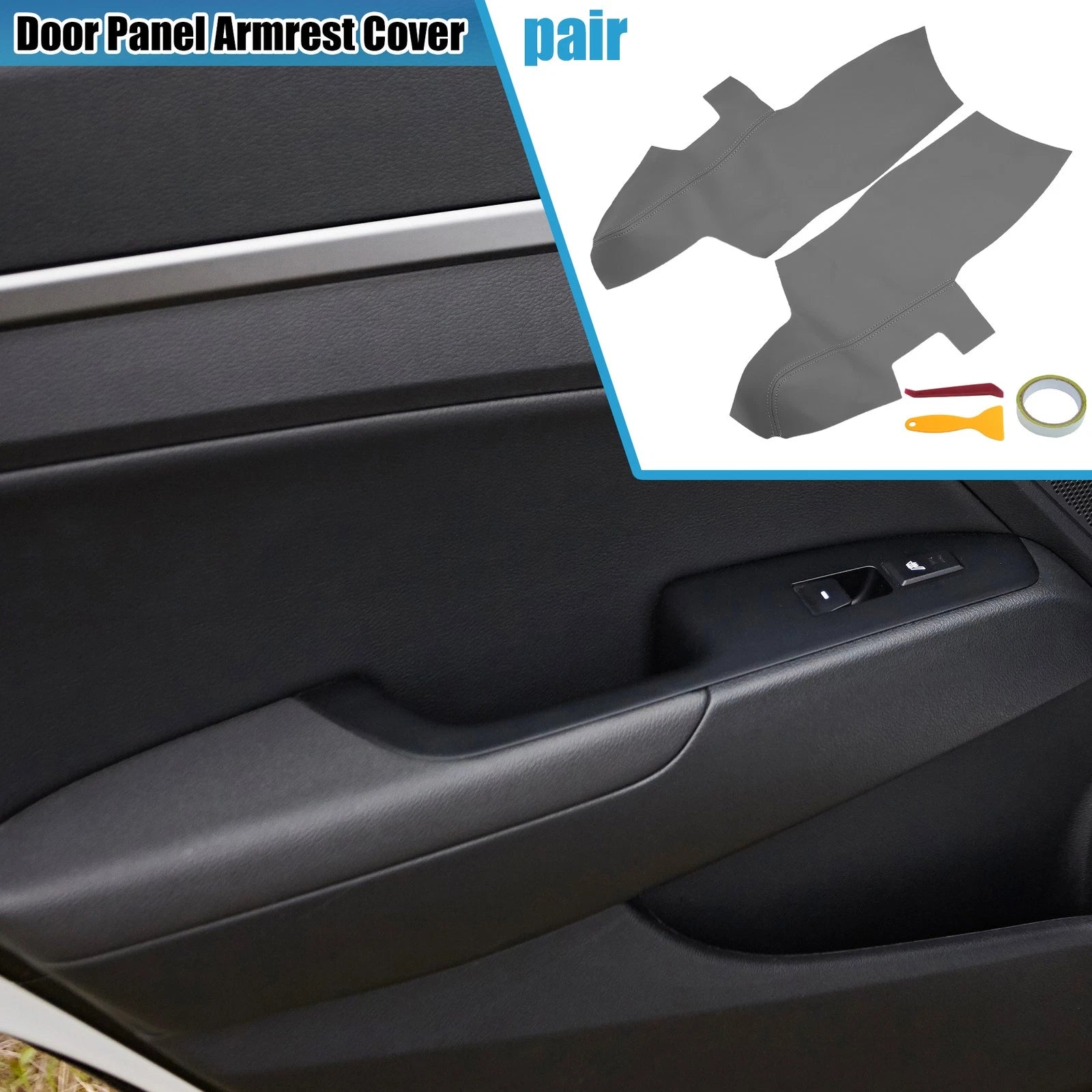 Front Door Panel Armrest Cover Pair Replacement for Hyundai Santa Fe (2006–2012)