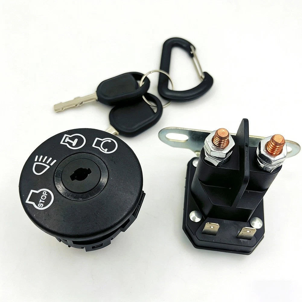 Ignition Switch & AM138068 Starter Solenoid for 12V Riding Mowers