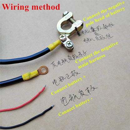 Dual Remote Car Battery Disconnect Switch for Universal Vehicles (12V)