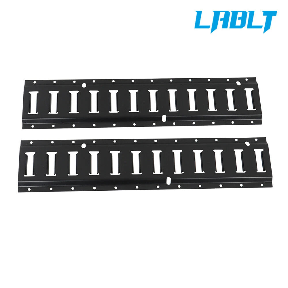 2X E Track Tie Down Rail Kit 2' for Garages Vans Trailers (Black)