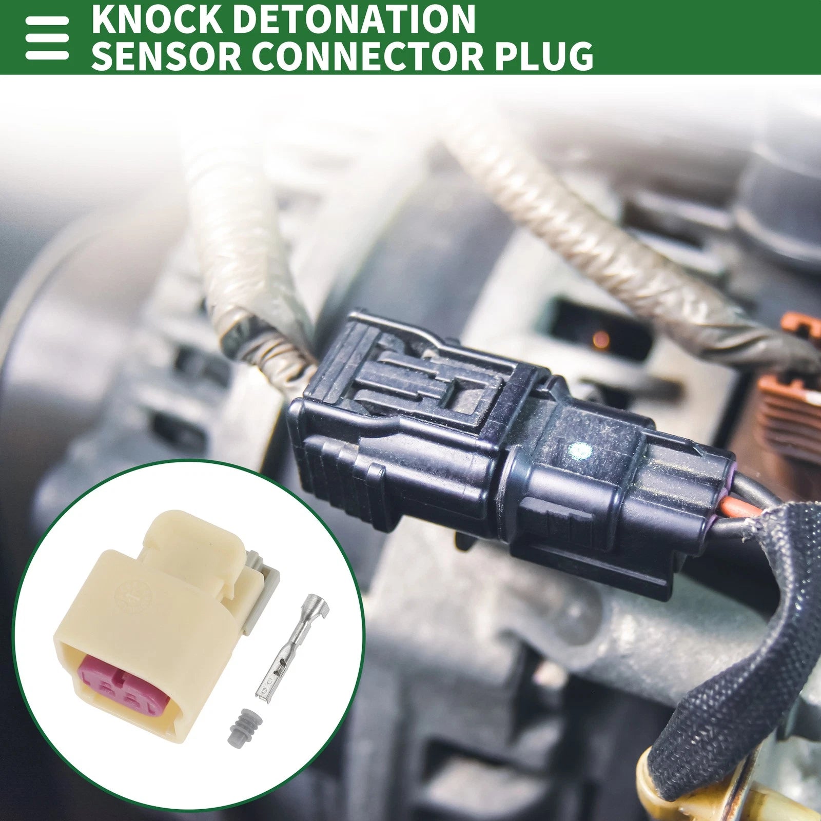 2 Pin Knock Detonation Sensor Connector Plug for Chevy